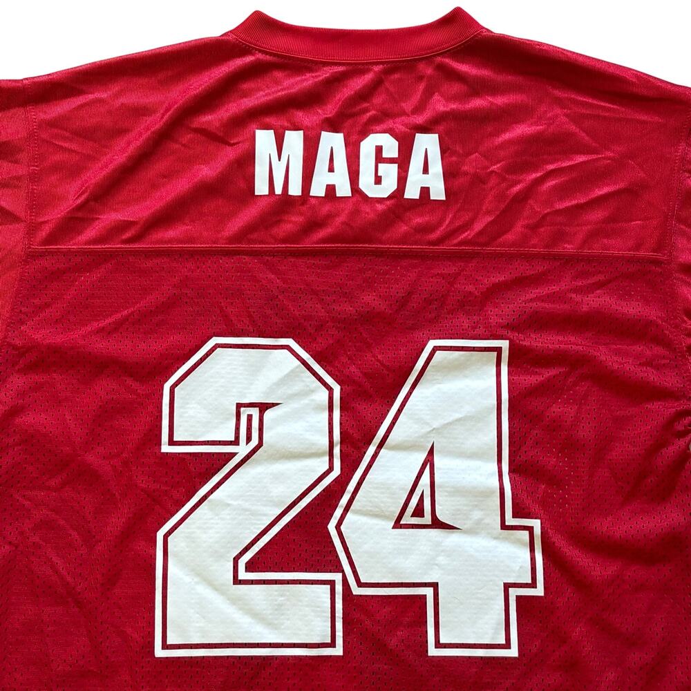 Kid Rock American Badass We the People Tour Football Jersey MAGA 24 Red Medium - Picture 6 of 9